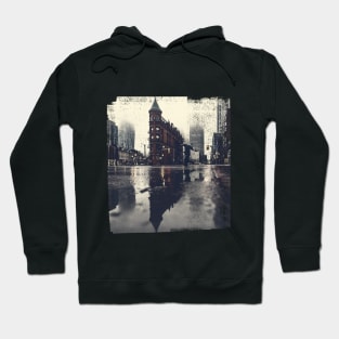 Toronto Flatiron Reflections Grunge Texture Style Hoodie